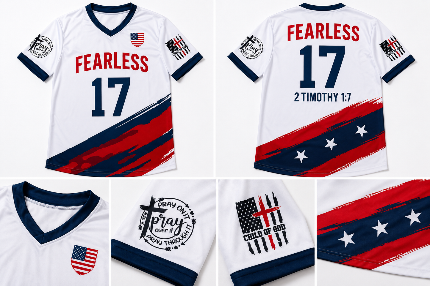 Fearless Soccer Jersey Red White & Blue