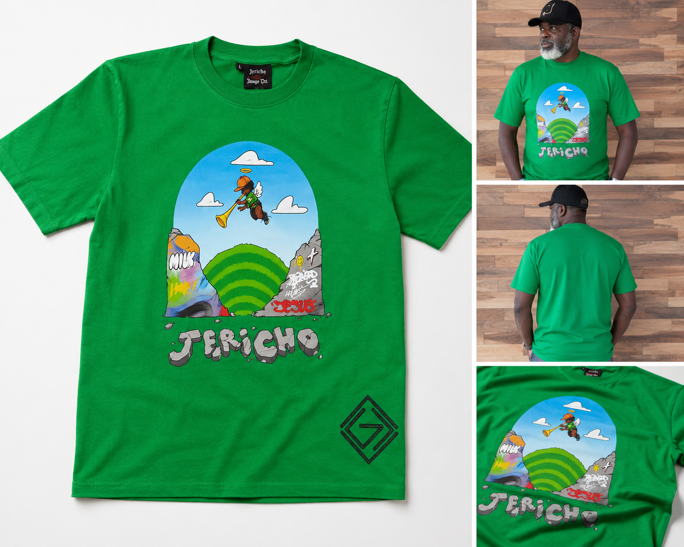 "Walls Fallen" Green Tee