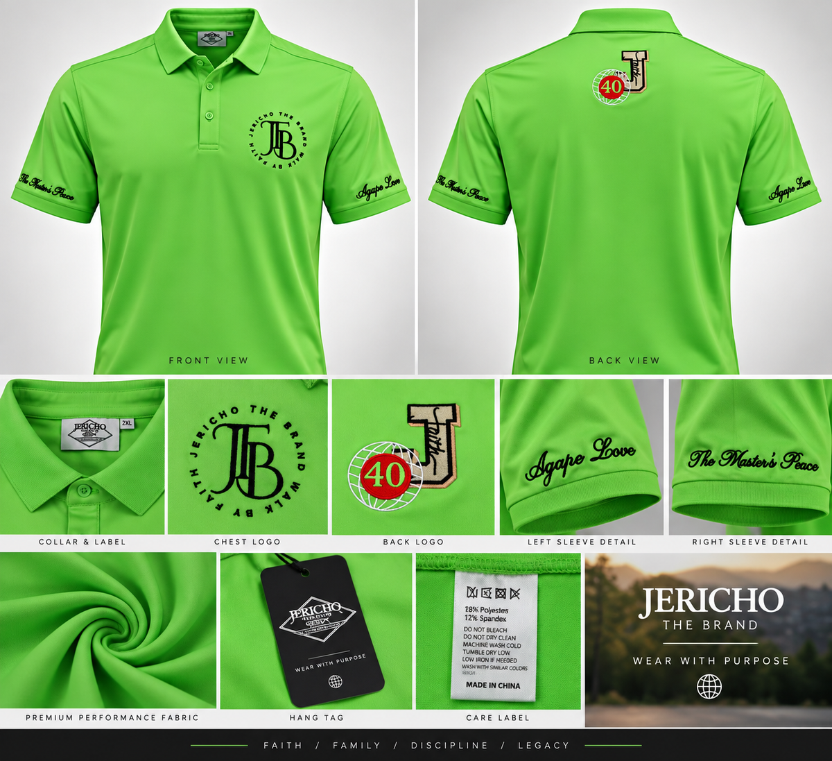 Master's Peace Green Polo