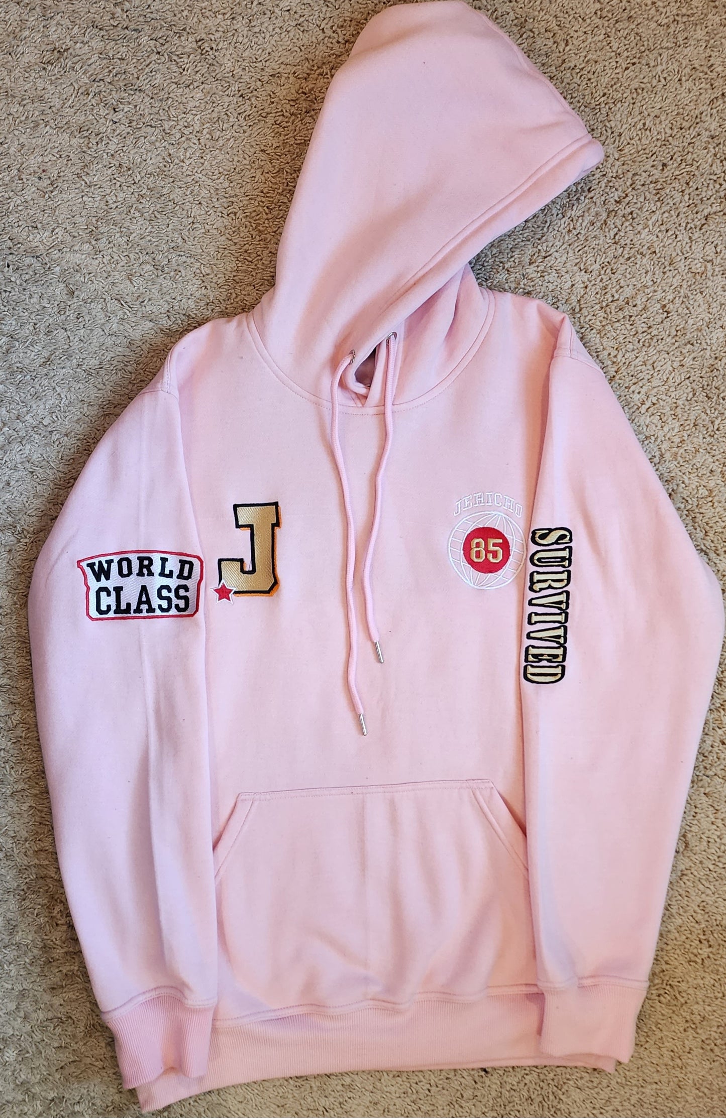 Jericho Light Pink "World Class" Varsity Hoodie