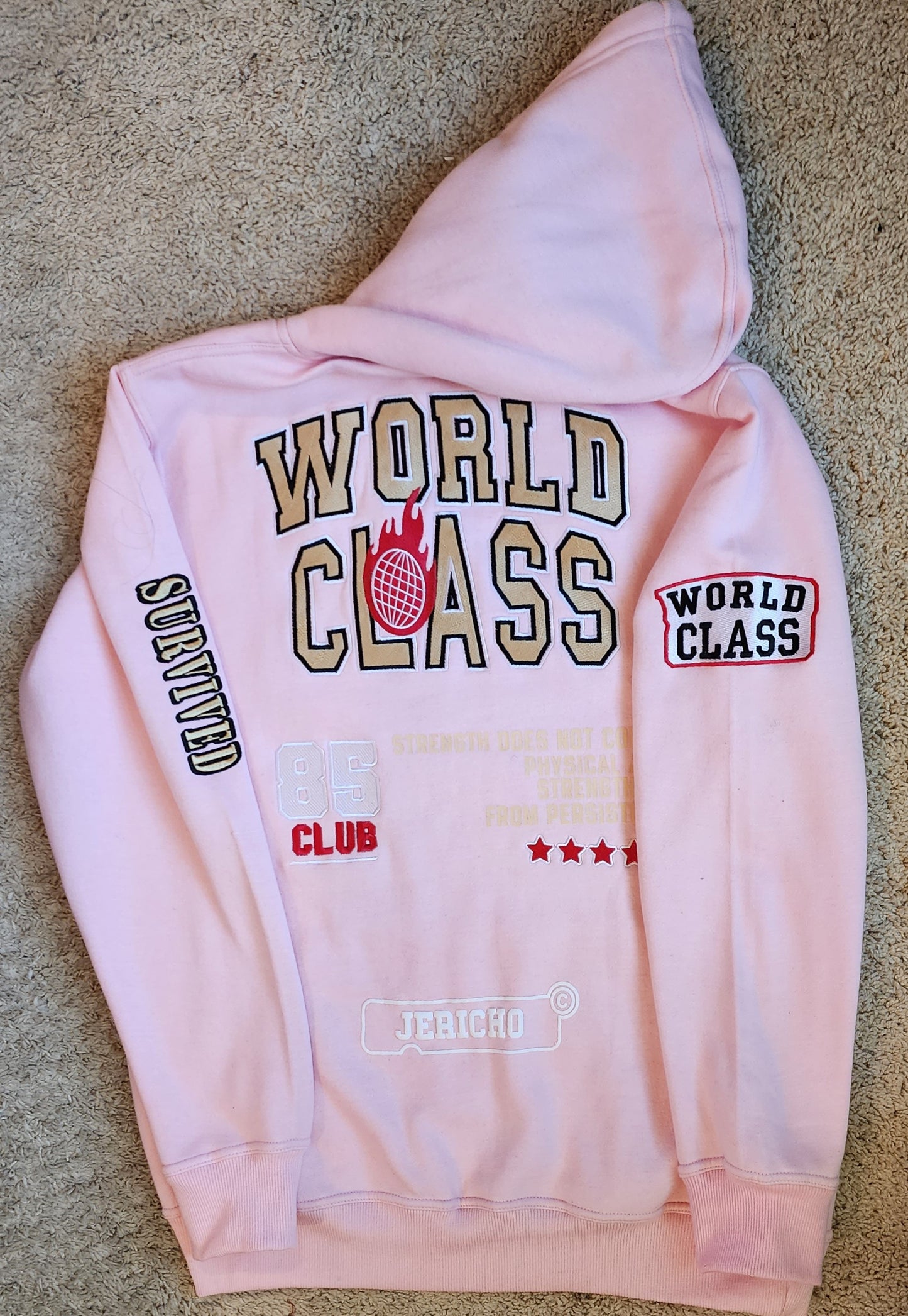 Jericho Light Pink "World Class" Varsity Hoodie